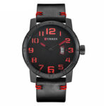 Ανδρικό ρολόι Curren 8254, με μαύρο δερμάτινο λουράκι και μαύρο καντράν με ένδειξη ημερομηνίας