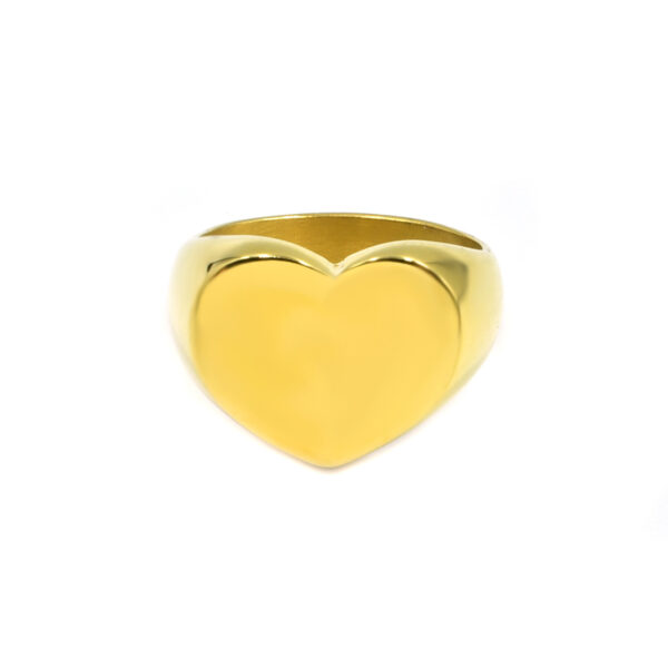 Δαχτυλίδι σεβαλιέ χρυσό, ατσαλινο, Awear Heart Seal Gold