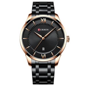 Ανδρικό ρολόι με μπρασελέ της Curren 8356 black σε μπροστινή λήψη
