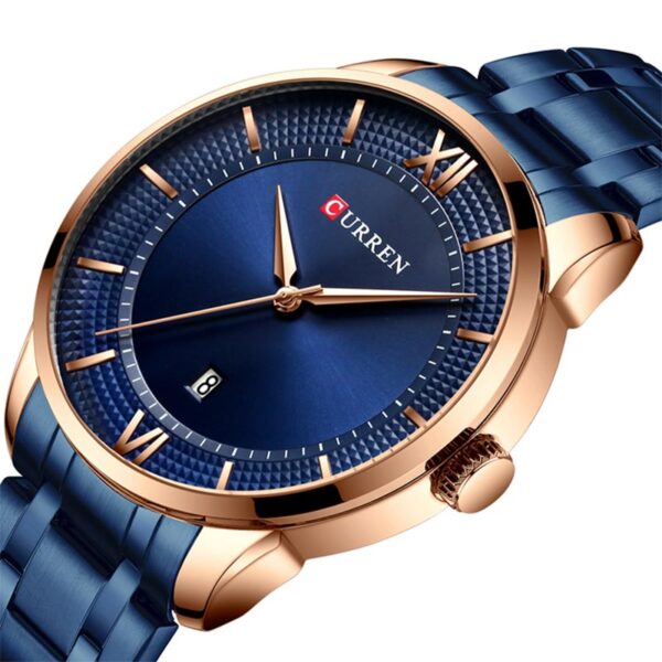 Ανδρικό ρολόι με μπρασελέ Curren 8356 Blue σε πλαινή λήψη