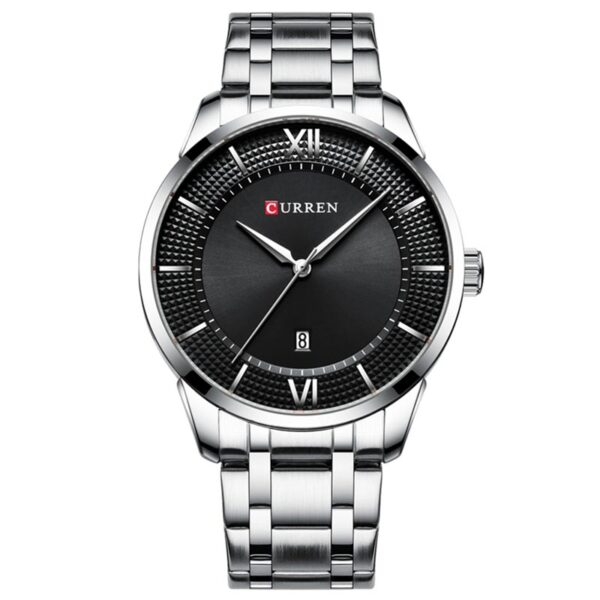 Ανδρικό ρολόι με μπρασελέ 8356 Curren Silver Black σε μπροστινή λήψη