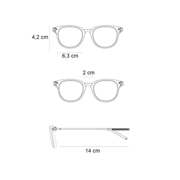 Σχεδιάγραμμα διαστάσεων για τα γυναικεία γυαλιά ηλίου Awear Yoko
