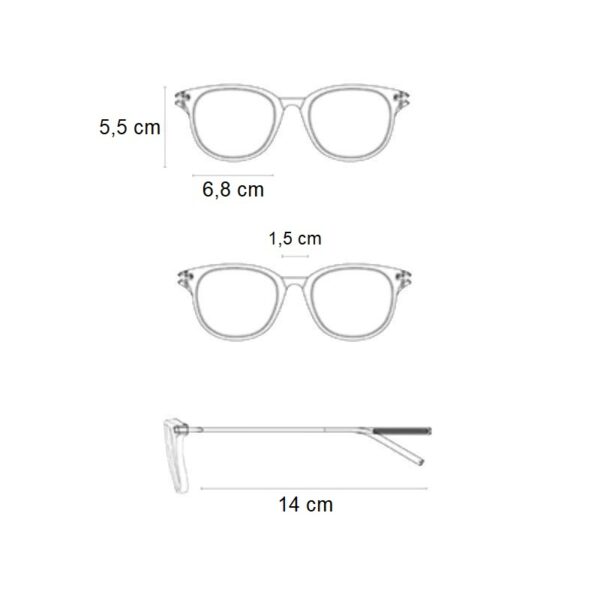 Σχεδιάγραμμα διαστάσεων για τα γυαλιά ηλίου Awear Nargo