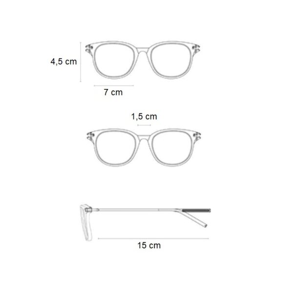 Σχεδιάγραμμα διαστάσεων για τα γυναικεία γυαλιά ηλίου Awear Carmella