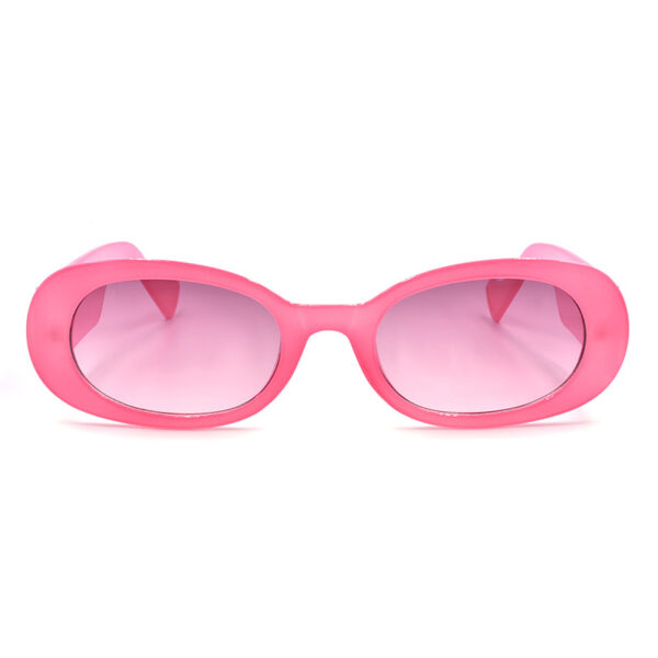 Γυναικεία γυαλιά ηλίου Awear Carla Pink, με ορθογώνιο ροζ-διαφανή σκελετό και ροζ φακό, φωτογραφημένα σε λευκό φόντο