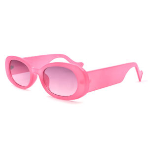 Γυναικεία γυαλιά ηλίου Awear Carla Pink, με ορθογώνιο ροζ-διαφανή σκελετό και ροζ φακό, φωτογραφημένα σε πλαϊνή λήψη σε λευκό φόντο