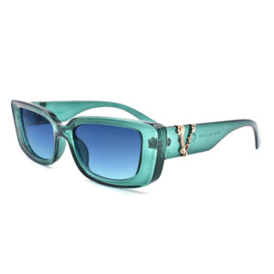 Γυαλιά ηλίου γυναικεία ορθογώνια, με μπλε degrade φακό UV400, Awear Miriam Green, πλαϊνή λήψη
