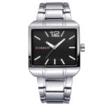 Ανδρικό-ρολόι-Curren-με-μπρασελέ-τετράγωνο-8132-silver-black