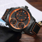 Ανδρικό-ρολόι-με-δερμάτινο-λουράκι-Curren-8262-Orange-Black-3