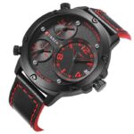 Ανδρικό-ρολόι-με-δερμάτινο-λουράκι-Curren-8262-Red-Black-2