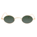 Γυαλιά ηλίου Awear Matteo Olive, με χρυσό μεταλλικό στρογγυλό σκελετό και λαδί φακό