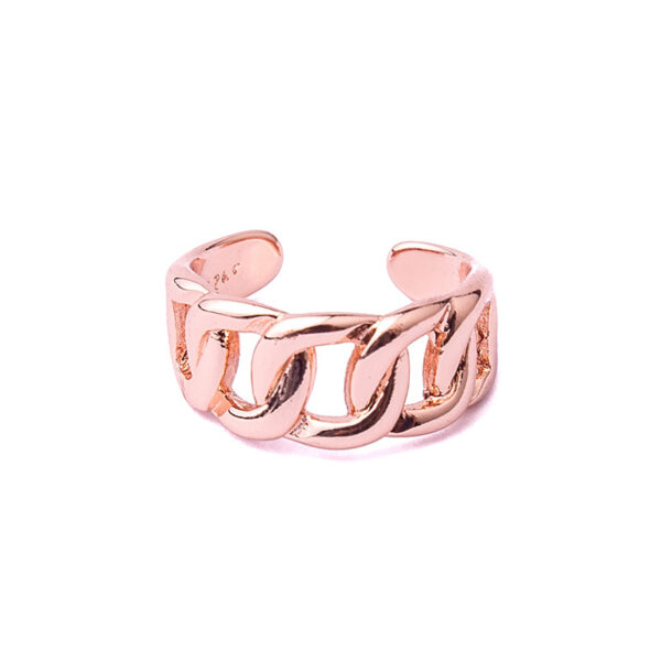Ροζ χρυσό δαχτυλίδι από ασήμι 925 Awear Chain Rose Gold