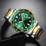 Ανδρικό-ρολόι-Curren-8388-Gold-Green-με-μπρασελέ-και-πράσινο-καντράν-με-ένδειξη-ημερομηνίας