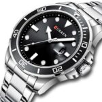 Ανδρικό-ρολόι-Curren-8388-Silver-Black-με-ατσάλινο-μπρασελέ-και-ένδειξη-ημερομηνίας