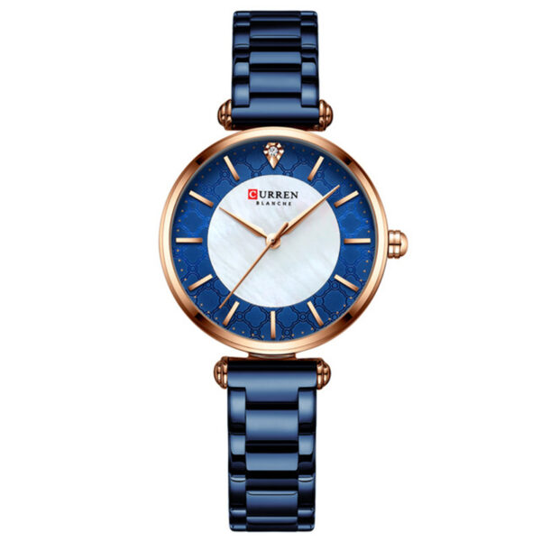 Γυναικείο ρολόι Curren 9072 Blue, με μπλε ατσάλινο μπρασελέ και καντράν με ροζ χρυσές λεπτομέρειες
