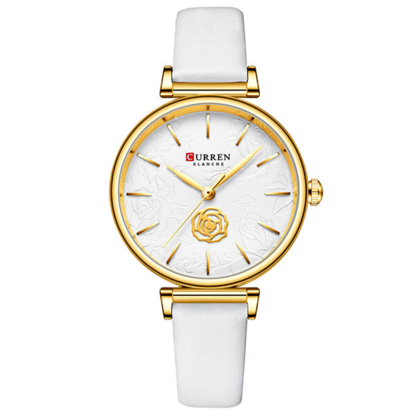 Γυναικείο ρολόι Curren 9078 White, με λευκό δερμάτινο λουράκι