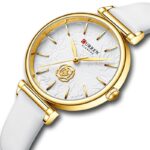 Γυναικείο-ρολόι-Curren-9078-White-με-λευκό-καντράν-με-ανάγλυφα-τριαντάφυλλα