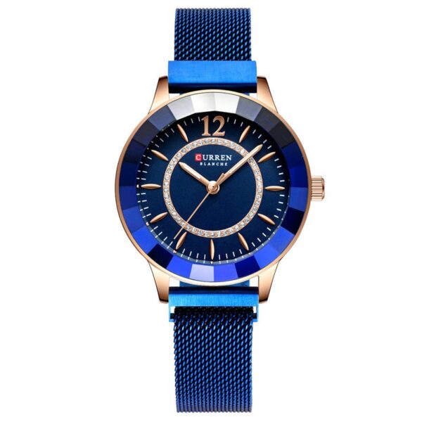 Γυναικείο ρολόι Curren 9066 Blue, με μπλε μπρασελέ πλέγμα