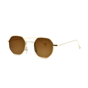 Γυαλιά ηλίου Awear Cito, με πολυγωνικό, μεταλλικό σκελετό και καφέ φακό UV400