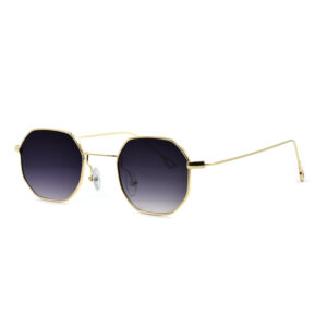 Γυαλιά ηλίου Awear Cito, με πολυγωνικό, χρυσό, σκελετό και μοβ ντεγκραντέ φακό UV400