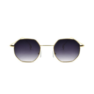 Γυαλιά ηλίου Awear Cito, με πολυγωνικό, χρυσό, μεταλλικό σκελετό και μοβ ντεγκραντέ φακό