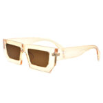 Γυναικεία-γυαλιά-ηλίου-με-μπεζ-διαφανή-ορθογώνιο-σκελετό-και-καφέ-φακό-UV400-Awear-Vania-Clear