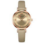Γυναικείο ρολόι Curren 9079 με μπεζ δερμάτινο λουράκι