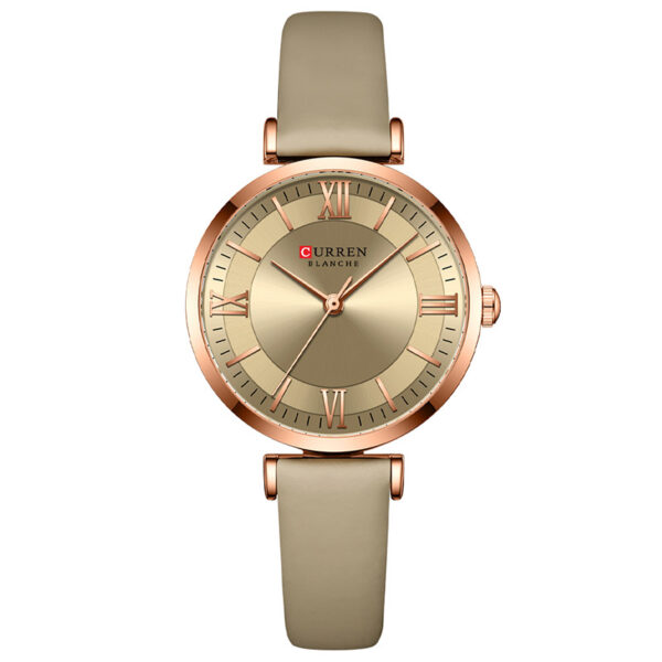 Γυναικείο ρολόι Curren 9079 με μπεζ δερμάτινο λουράκι