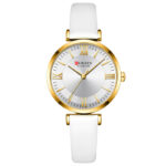 Γυναικείο ρολόι Curren 9079 με λευκό δερμάτινο λουράκι