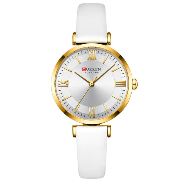 Γυναικείο ρολόι Curren 9079 με λευκό δερμάτινο λουράκι
