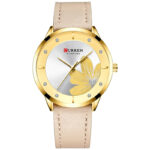Γυναικείο ρολόι Curren 9048 με μπεζ δερμάτινο λουράκι