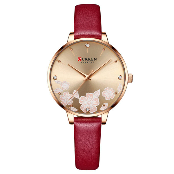 Γυναικείο ρολόι Curren 9068 με κόκκινο δερμάτινο λουράκι