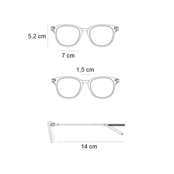 Σχεδιάγραμμα διαστάσεων για τα γυναικεία γυαλιά ηλίου Awear Salina