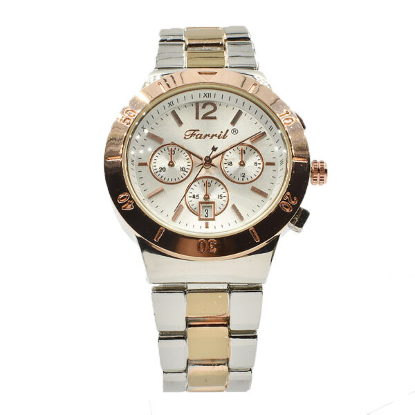 Γυναικείο ρολόι Awear Farril Tersia Silver Rose Gold, με ασημί και ροζ χρυσό ατσάλινο μπρασελέ