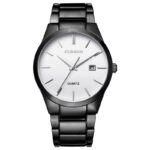 Ανδρικό ρολόι Curren 8106 Black-White, με μαύρο ατσάλινο μπρασελέ