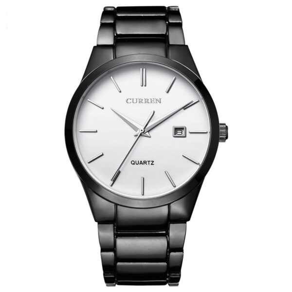 Ανδρικό ρολόι Curren 8106 Black-White, με μαύρο ατσάλινο μπρασελέ