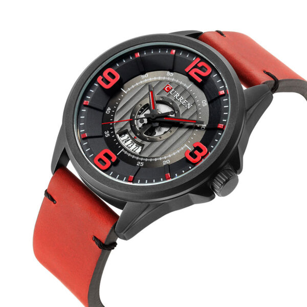 Ανδρικό ρολόι Curren 8305 Red με γκρι καντράν με ένδειξη ημερομηνίας