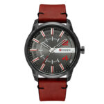 Ανδρικό-ρολόι-με-κόκκινο-δερμάτινο-λουράκι-Curren-8306-Red