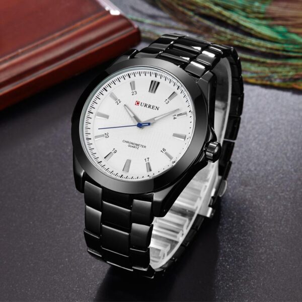 Ανδρικό ρολόι Curren 8109 Black-White με ασημί λεπτοδείκτες