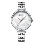 Γυναικείο ρολόι με ασημί μπρασελέ ατσάλινο, Curren 9047 Silver