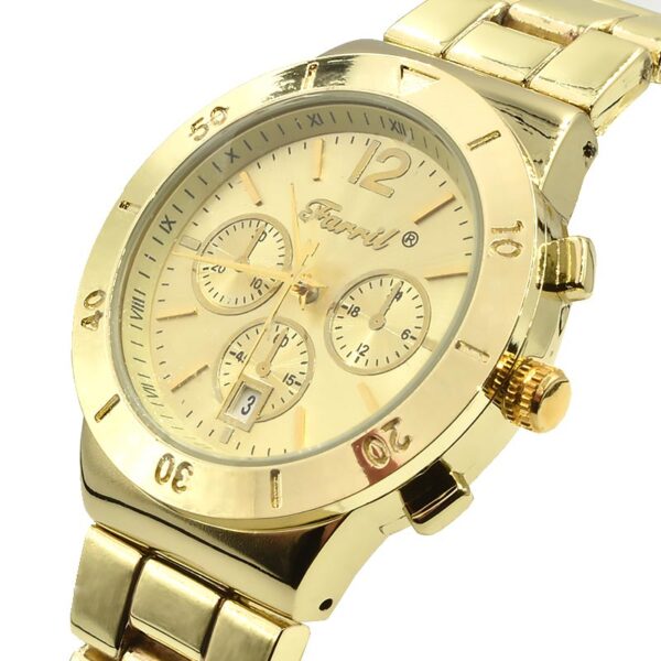 Farril ρολόι γυναικείο χρυσό με μπρασελέ και ένδειξη ημερομηνίας, Awear Charo Gold