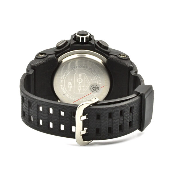 Ανδρικό ρολόι EXPCNI 3261 Black με μαύρο λουράκι σιλικόνης με διπλό κούμπωμα