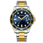 Curren 8388 Gold Blue, ανδρικό ρολόι με μπρασελέ