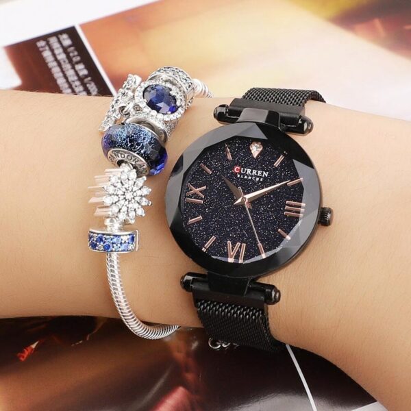 Ρολόι γυναικείο με μπρασελέ με μαγνητικό κούμπωμα, Curren 9063 Black
