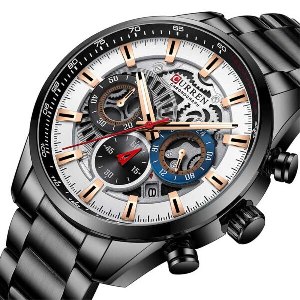 Curren 8391 Black Silver ανδρικό ρολόι με μπρασελέ