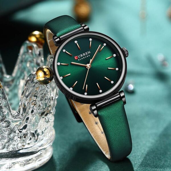 Curren 9081 Leather Green γυναικείο ρολόι με πράσινο δερμάτινο λουράκι