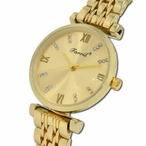 Farril ρολόι γυναικείο με μπρασελέ και χρυσό καντράν με στρας, Awear Leticia Gold