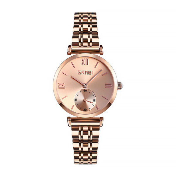 SKMEI 9198 Rose Gold, γυναικείο ρολόι με μπρασελέ