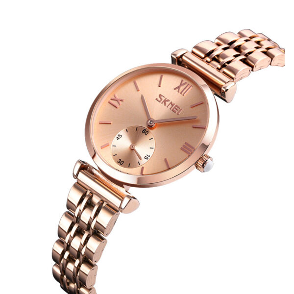 SKMEI 9198 Rose Gold, γυναικείο ρολόι με μπρασελέ ροζ χρυσό