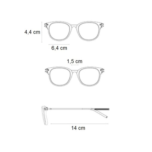 Σχεδιάγραμμα διαστάσεων για τα γυναικεία γυαλιά ηλίου Awear Chelsea